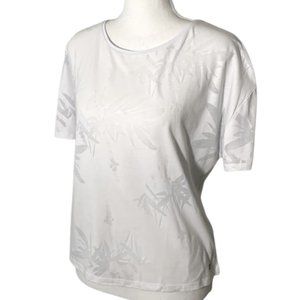 Sweaty Betty  Floral T-Shirt Short Sleeve Top Size S Color White